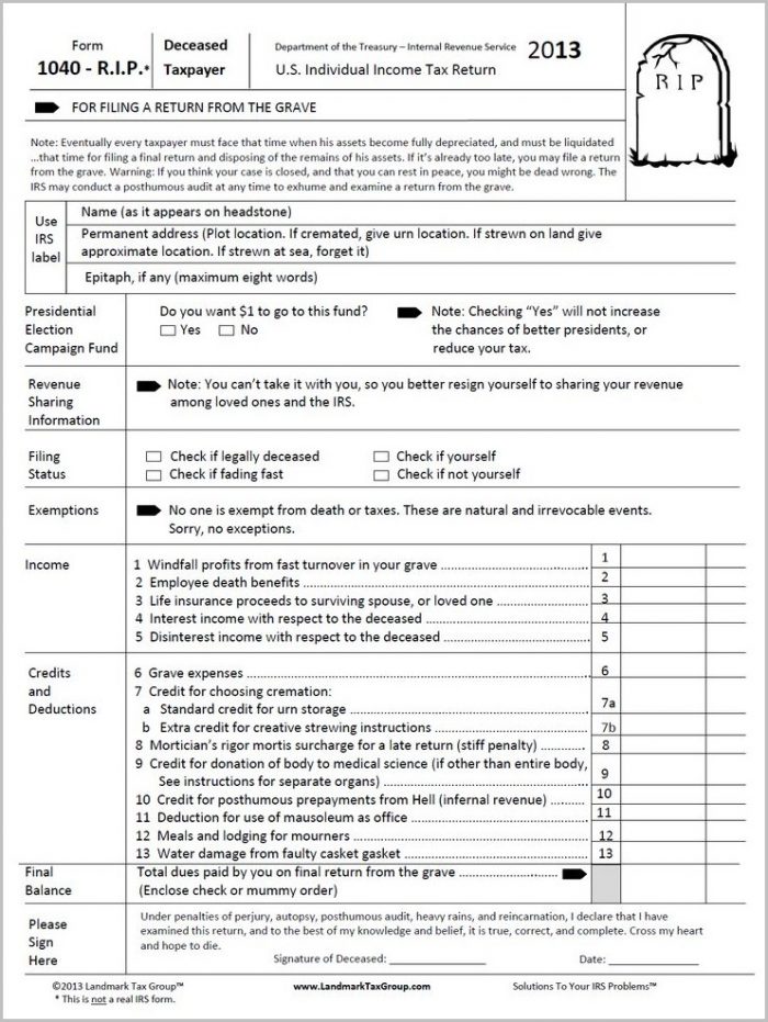 Irs Form 1040 Death Of A Taxpayer Irs Form 1040 Death Of A Taxpayer