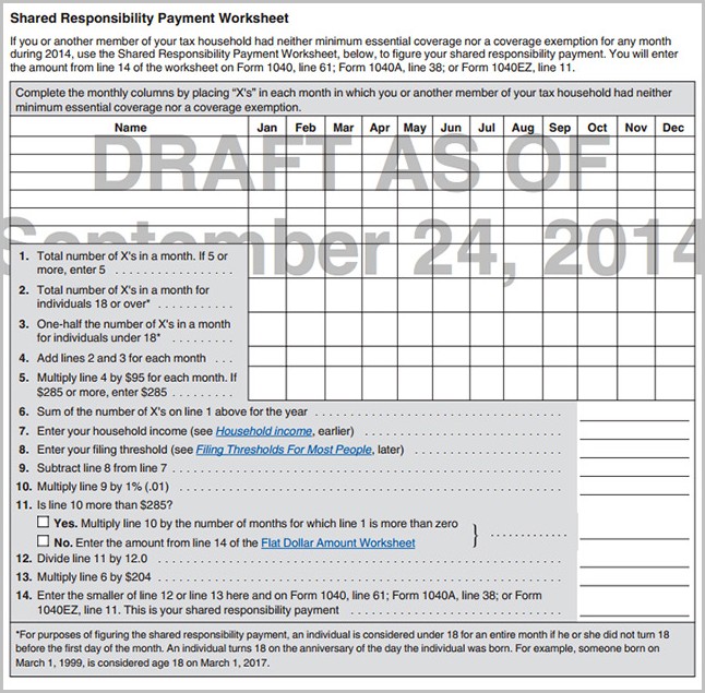 Irs Form 1040 Health Care Individual Responsibility Irs Form 1040 Health Care Individual Responsibility