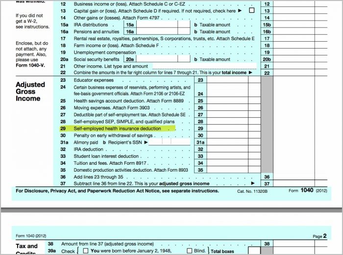 Irs Form 1040 Health Insurance Irs Form 1040 Health Insurance