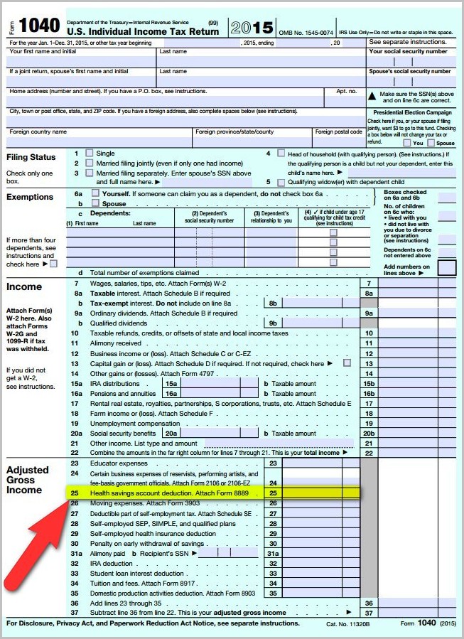 Irs Form 1040 Hsa Deduction Irs Form 1040 Hsa Deduction