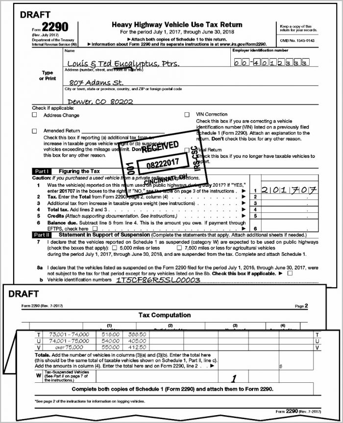 Irs Form 2290 Instructions Irs Form 2290 Instructions