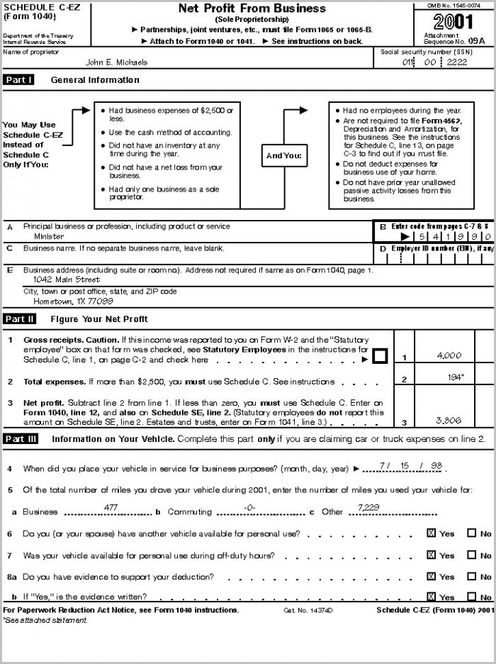 Irs Forms 1040 C Ez Irs Forms 1040 C Ez