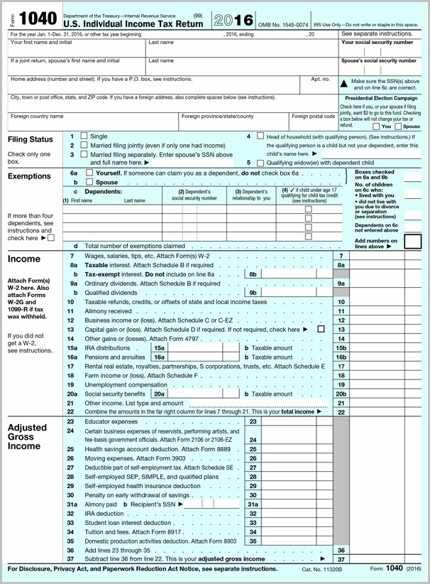 irs 1040 tax table 2018