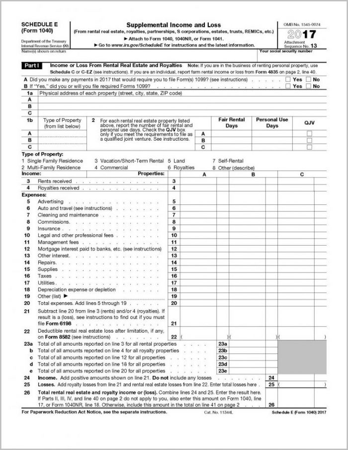 Irs Forms 1040 Schedule E Irs Forms 1040 Schedule E