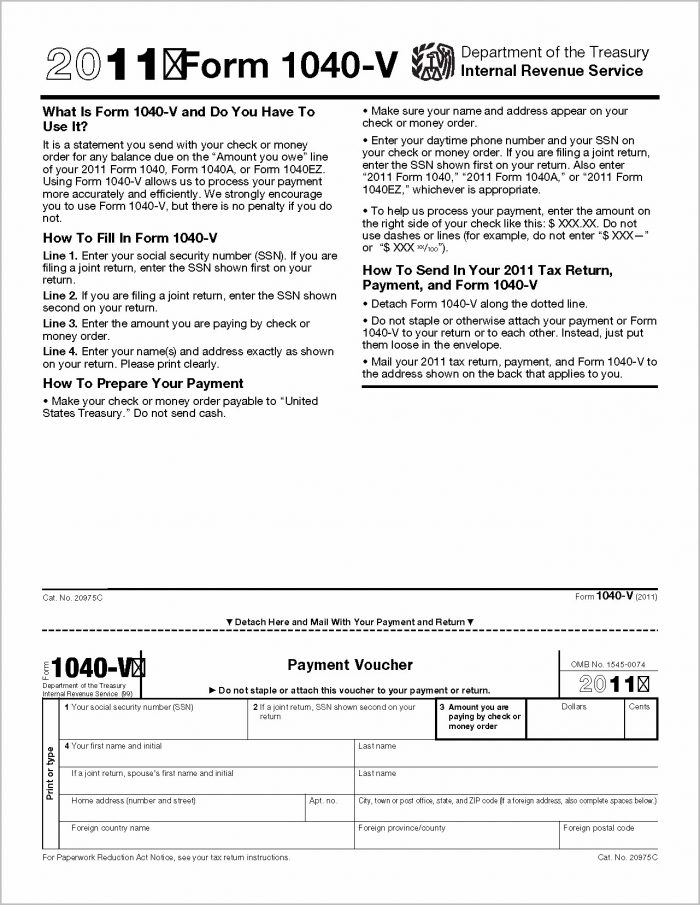 Irs Forms 1040 V Irs Forms 1040 V