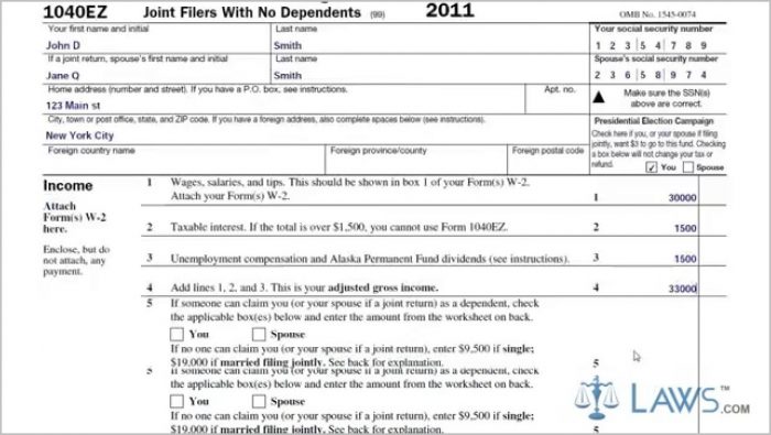 Irs Forms 1040ez Irs Forms 1040ez