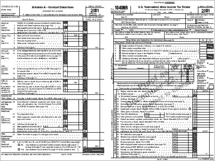 Irs Forms 1040nr Irs Forms 1040nr