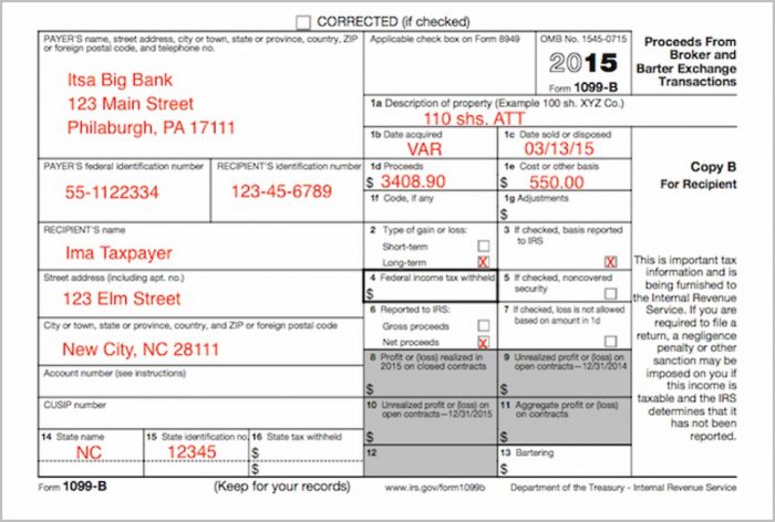 Irs Forms 1099 B Irs Forms 1099 B