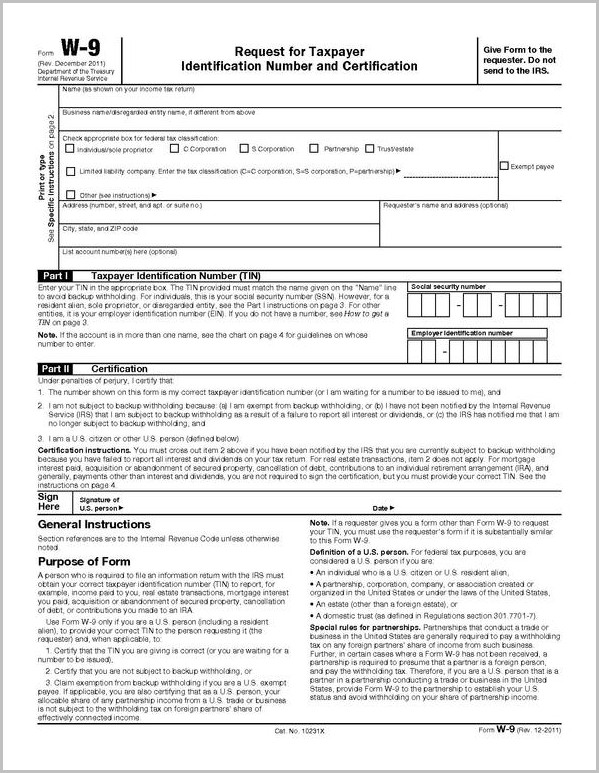 Irs.gov Fillable W 9 Form Irs.gov Fillable W 9 Form