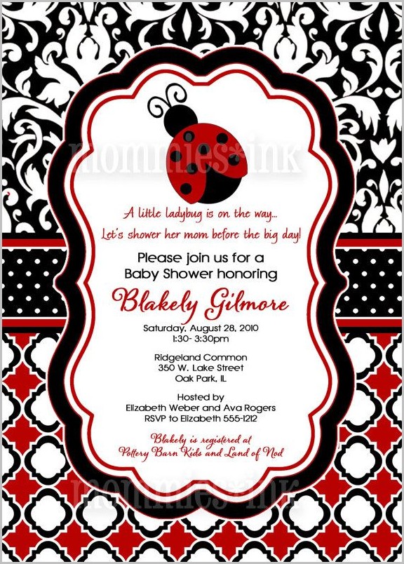 Ladybug Baby Shower Invitations Templates Ladybug Baby Shower Invitations Templates