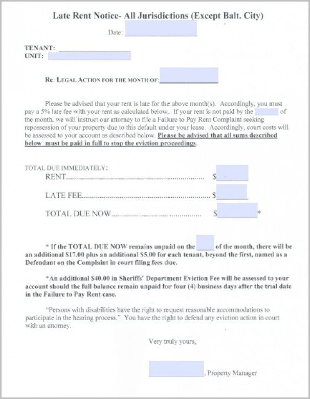 Late Rent Eviction Notice Template Late Rent Eviction Notice Template