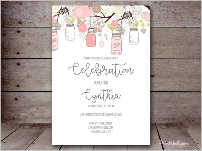 Mason Jar Baby Shower Invitation Template Mason Jar Baby Shower Invitation Template
