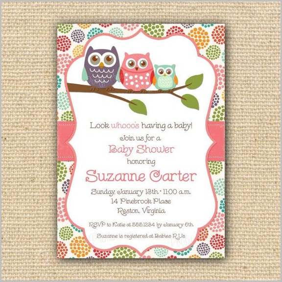 Owl Baby Shower Invitation Template Owl Baby Shower Invitation Template