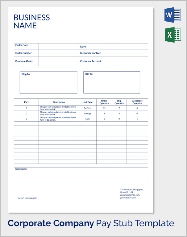 Pay Stub Template For Mac Pay Stub Template For Mac