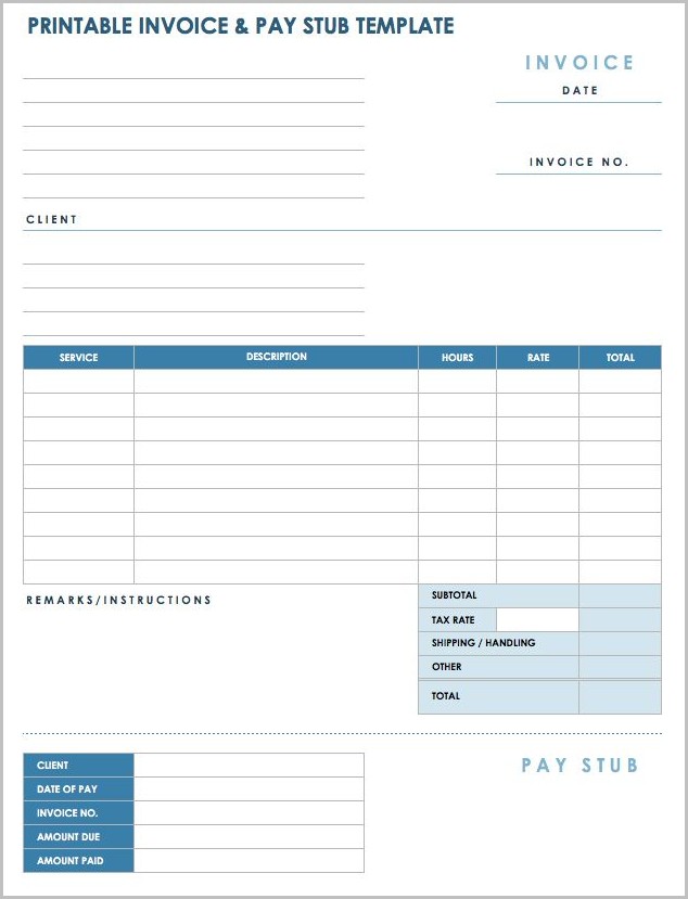 Pay Stub Template Free Pdf Pay Stub Template Free Pdf