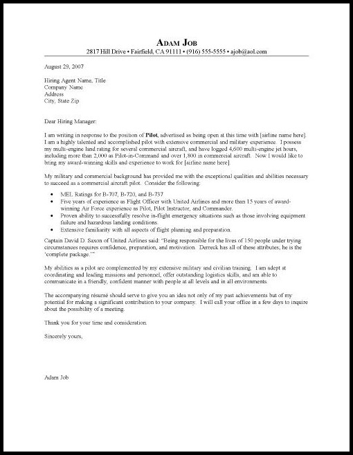 Pilot Resumes And Cover Letters Pilot Resumes And Cover Letters