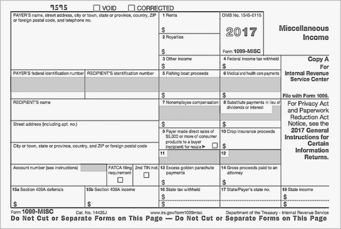 Printable 1099 Miscellaneous Income Form Printable 1099 Miscellaneous Income Form