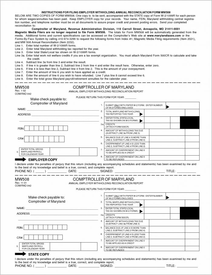 Printable W2 Form For Employers Printable W2 Form For Employers
