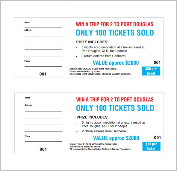 Raffle Ticket Design Template Raffle Ticket Design Template