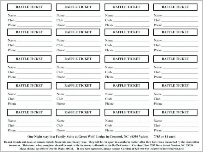 Raffle Ticket Template Printable Raffle Ticket Template Printable
