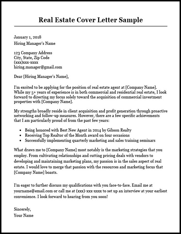 Real Estate Resumes And Cover Letters Real Estate Resumes And Cover Letters