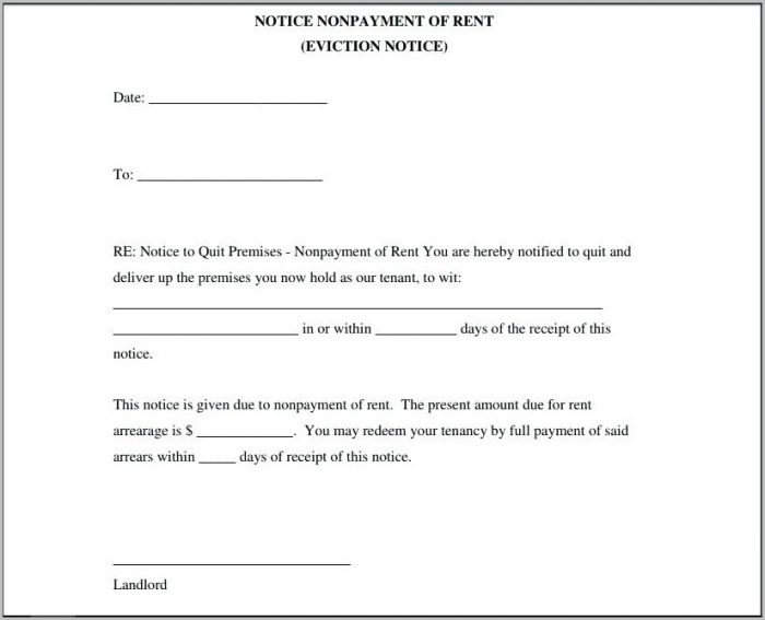 Residential Eviction Notice Template Residential Eviction Notice Template