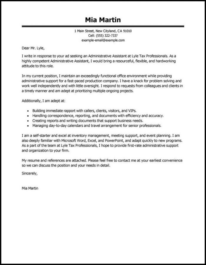Resume Cover Letter Example For Office Assistant Resume Cover Letter Example For Office Assistant