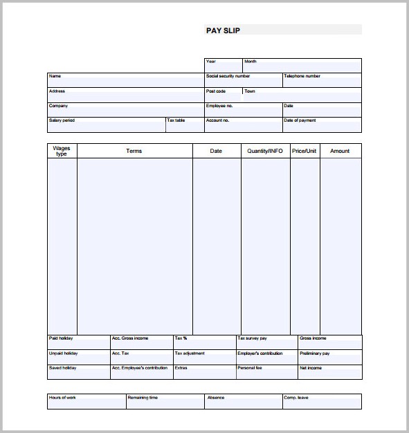 Salary Pay Stub Template Excel Salary Pay Stub Template Excel