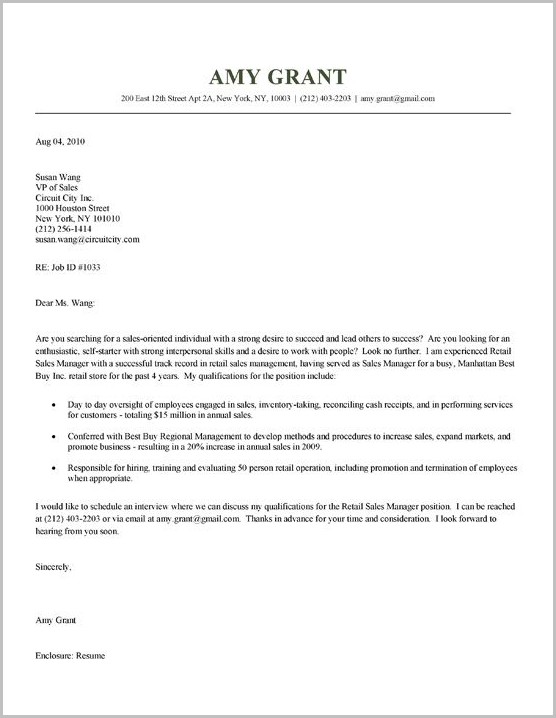 Sample Resume Cover Letter For Sales Job Cover Letter Resume Examples