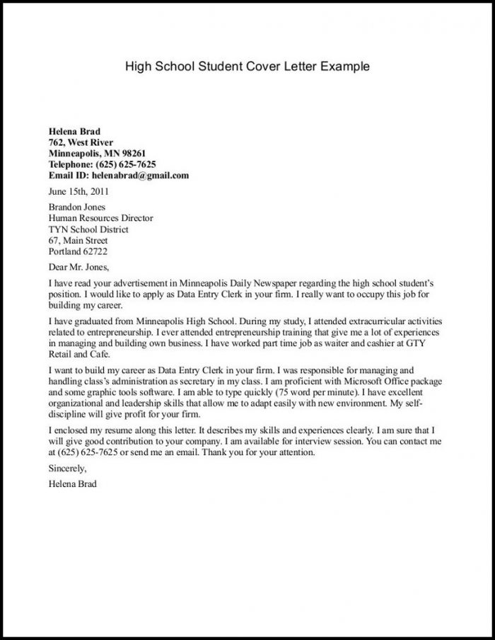 Sample High School Resumes And Cover Letters Sample High School Resumes And Cover Letters