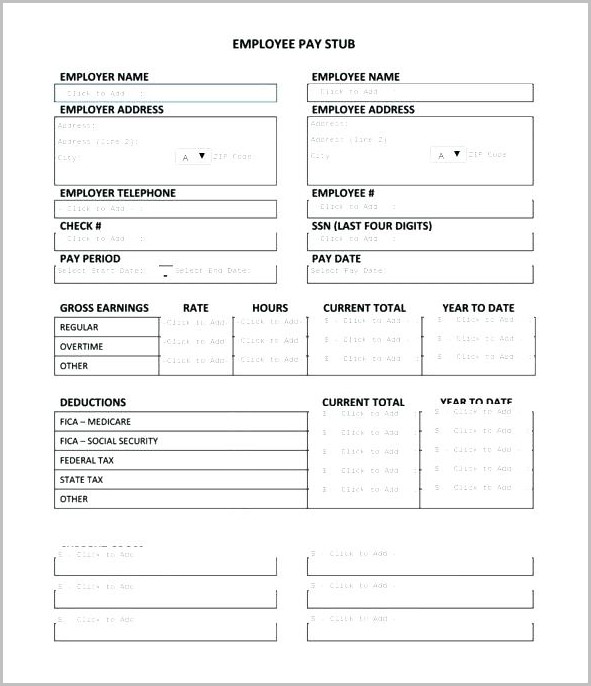 Sample Pay Stub Template Download Sample Pay Stub Template Download
