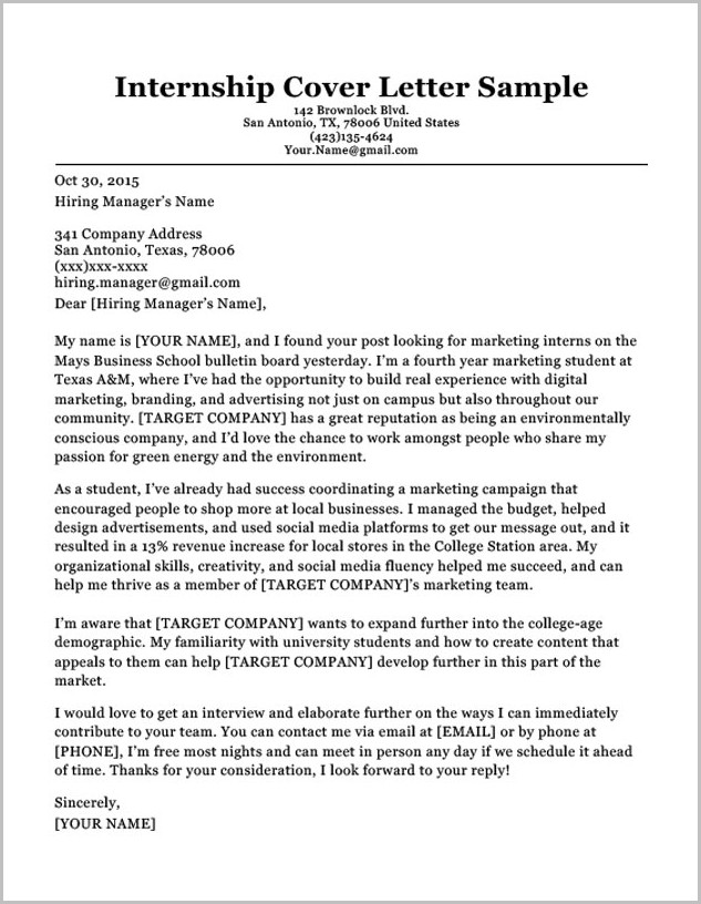 Sample Resume And Cover Letter For College Students Sample Resume And Cover Letter For College Students