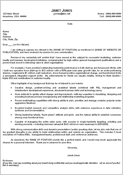Sample Resume Cover Letter For Management Position Sample Resume Cover Letter For Management Position
