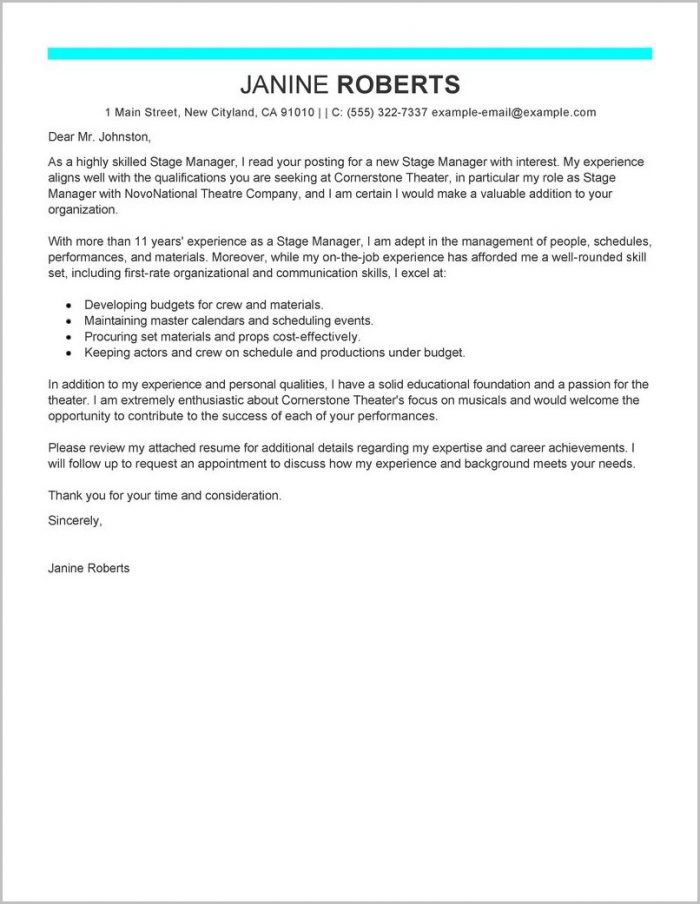 Sample Resume Cover Letter For Supervisor Position Sample Resume Cover Letter For Supervisor Position