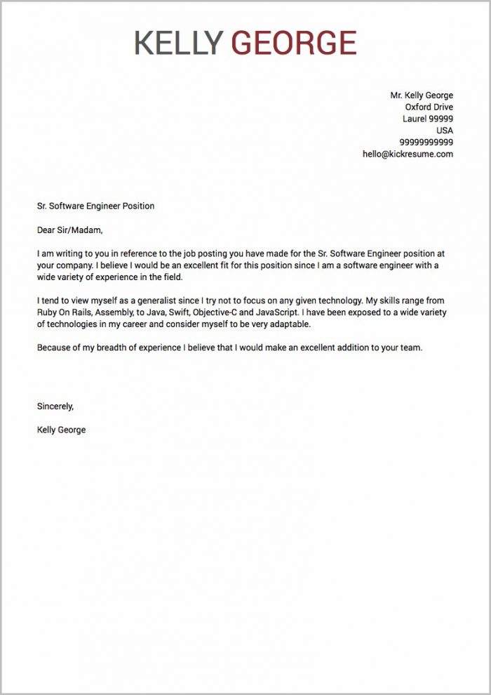 Sample Resume Cover Letter Format Sample Resume Cover Letter Format