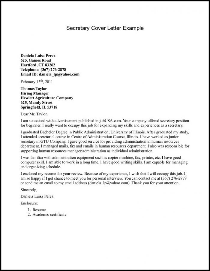 Secretary Resumes And Cover Letters Secretary Resumes And Cover Letters