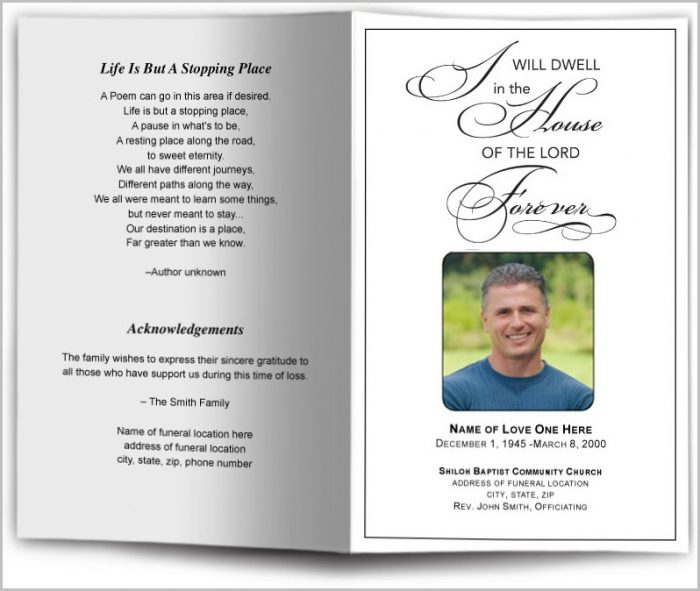 Simple Funeral Program Template Simple Funeral Program Template