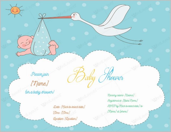 Stork Baby Shower Invitation Templates Stork Baby Shower Invitation Templates