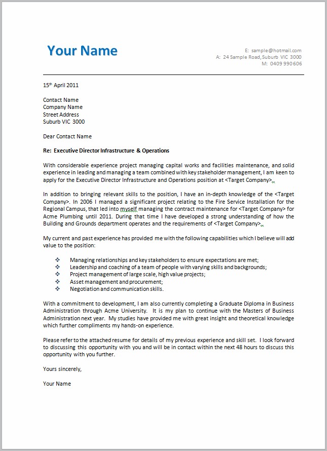 Template For Cover Letter Australia Template For Cover Letter Australia