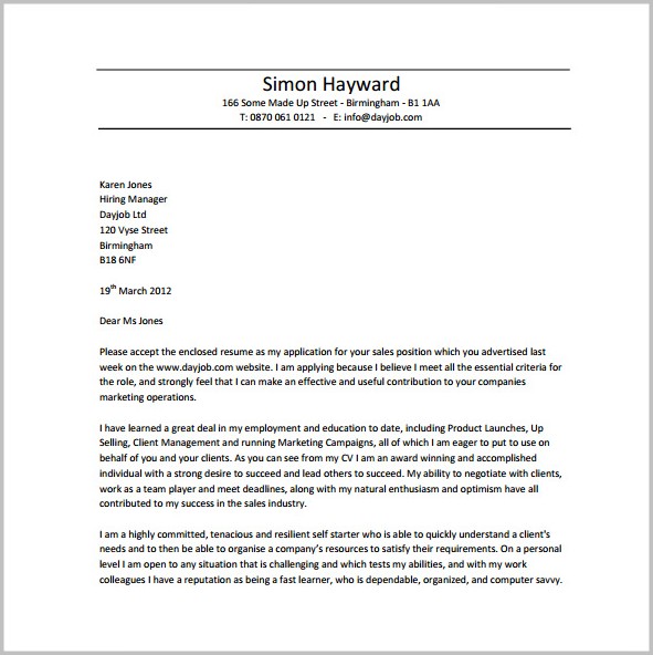Templates Of Cover Letters For Resumes Templates Of Cover Letters For Resumes