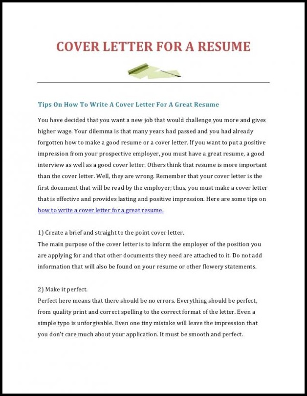 Tips On Resumes And Cover Letters Tips On Resumes And Cover Letters