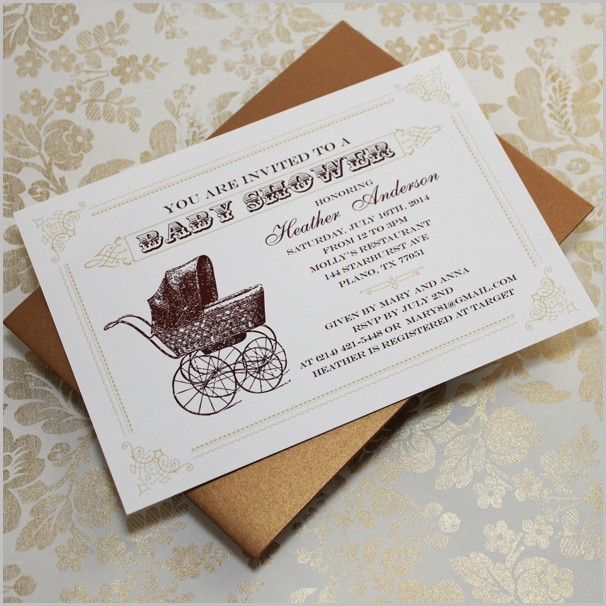 Vintage Baby Shower Invitation Templates Vintage Baby Shower Invitation Templates