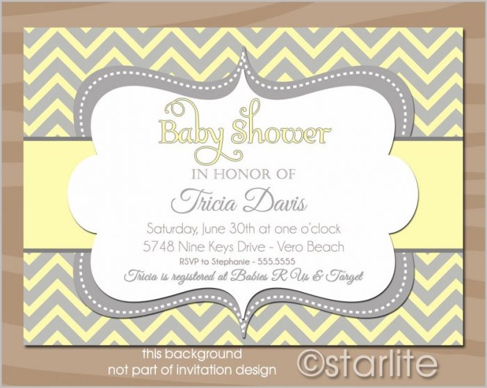 Yellow And Grey Baby Shower Invitation Template Yellow And Grey Baby Shower Invitation Template