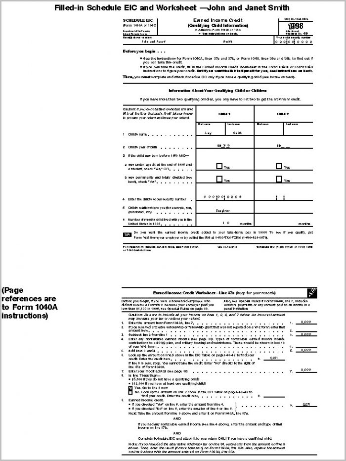 1040ez Form Earned Income Tax Credit 1040ez Form Earned Income Tax Credit