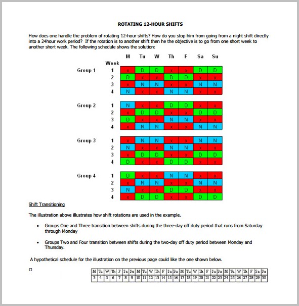 12 Hour Work Schedule Template Free 12 Hour Work Schedule Template Free