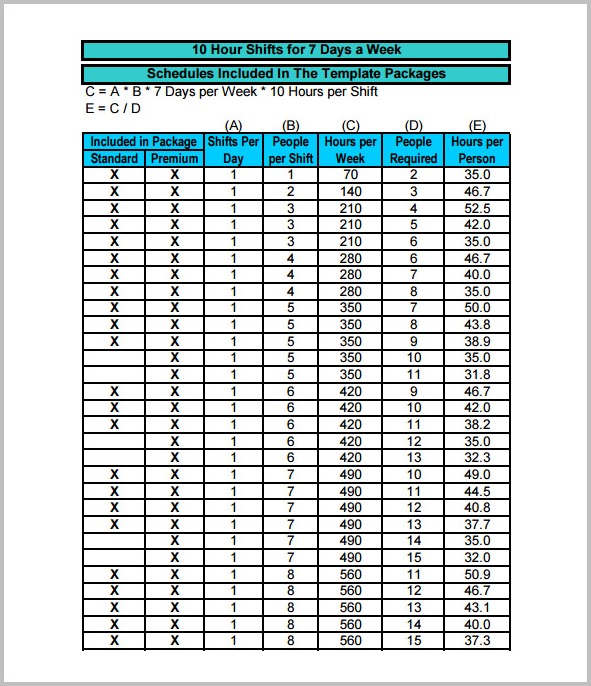 8 Hour Shift Work Schedule Template 8 Hour Shift Work Schedule Template
