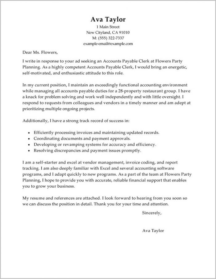 Accounts Payable Cover Letter Sample No Experience Accounts Payable Cover Letter Sample No Experience