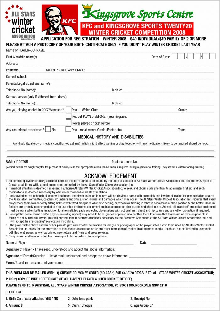 Application Form For Job At Kfc Application Form For Job At Kfc