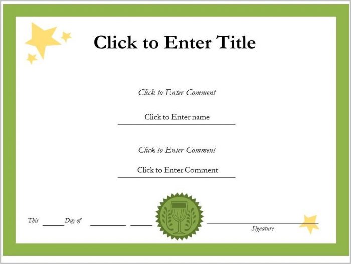 Award Certificate Template Word Free Award Certificate Template Word Free