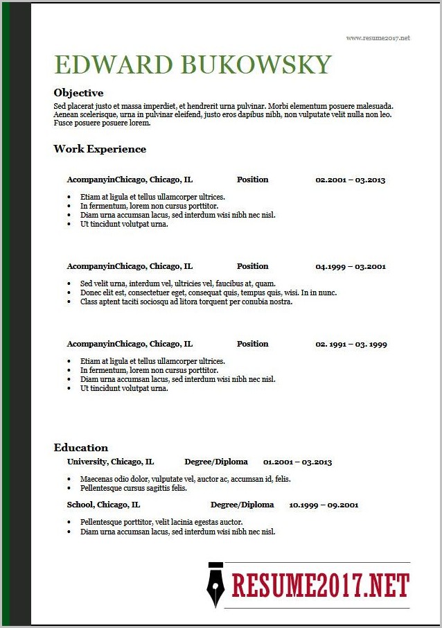 Basic Resume Template 2018 Basic Resume Template 2018